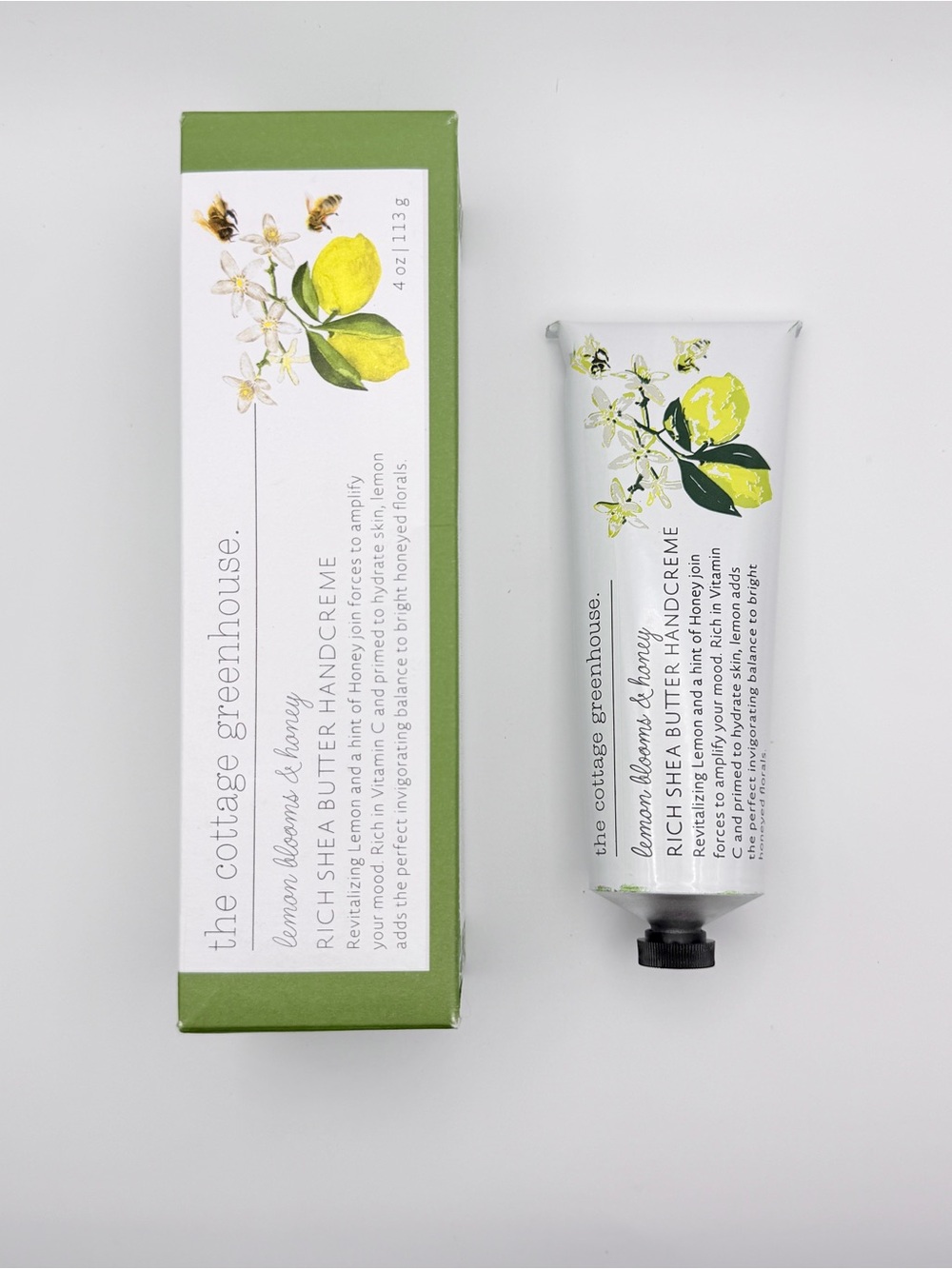 The Cottage Greenhouse Lemon Blooms & Honey Handcreme 4 oz NIB Margot Elena